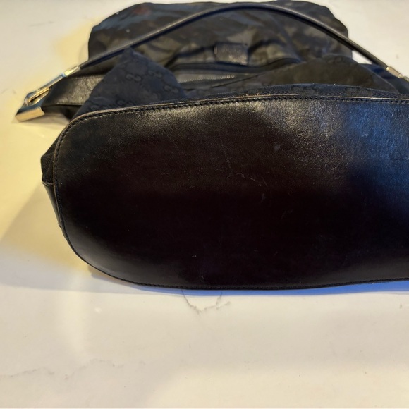 Vintage Authentic Gucci GG monogram canvas black leather shoulder bag/Tom Ford🌟 - Picture 3 of 16